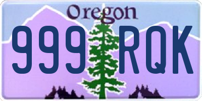OR license plate 999RQK