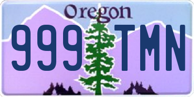 OR license plate 999TMN