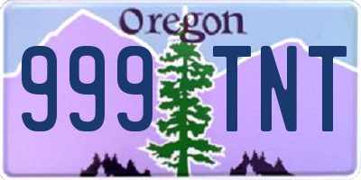 OR license plate 999TNT