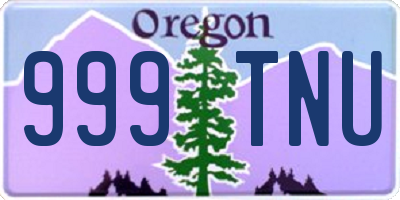 OR license plate 999TNU