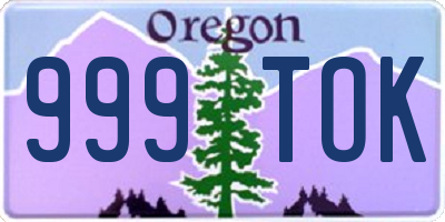 OR license plate 999TOK
