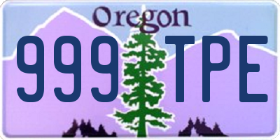 OR license plate 999TPE