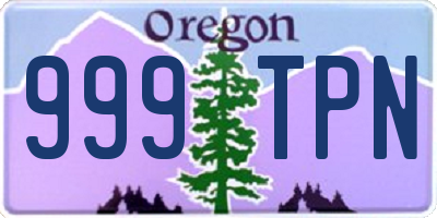 OR license plate 999TPN