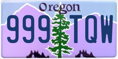 OR license plate 999TQW