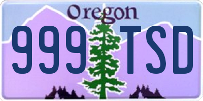 OR license plate 999TSD