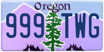 OR license plate 999TWG