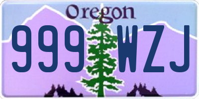 OR license plate 999WZJ