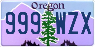 OR license plate 999WZX