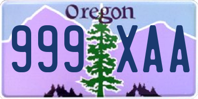 OR license plate 999XAA