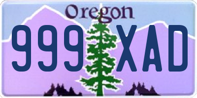 OR license plate 999XAD