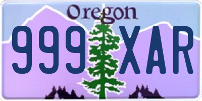 OR license plate 999XAR