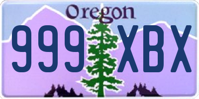 OR license plate 999XBX