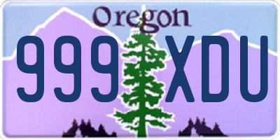 OR license plate 999XDU