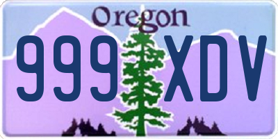 OR license plate 999XDV