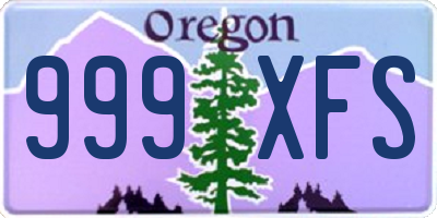 OR license plate 999XFS