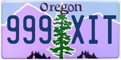 OR license plate 999XIT