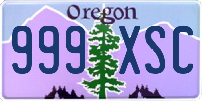 OR license plate 999XSC