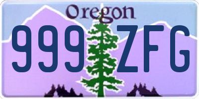 OR license plate 999ZFG