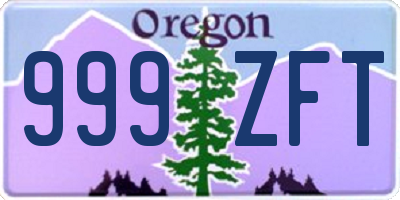 OR license plate 999ZFT