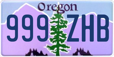 OR license plate 999ZHB