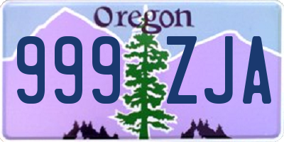 OR license plate 999ZJA