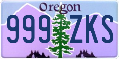 OR license plate 999ZKS