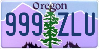 OR license plate 999ZLU