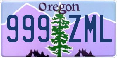 OR license plate 999ZML