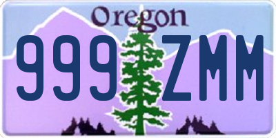 OR license plate 999ZMM