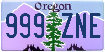 OR license plate 999ZNE
