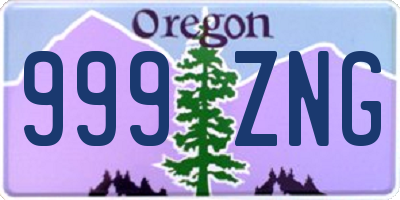 OR license plate 999ZNG