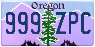 OR license plate 999ZPC