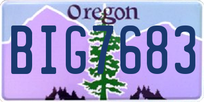 OR license plate BIG7683