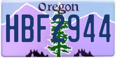 OR license plate HBF2944
