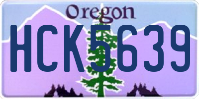 OR license plate HCK5639