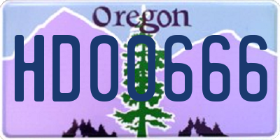 OR license plate HD00666