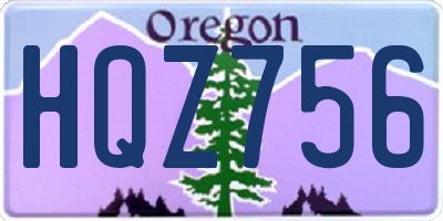 OR license plate HQZ756