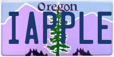 OR license plate IAPPLE