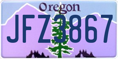 OR license plate JFZ3867