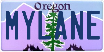 OR license plate MYLANE