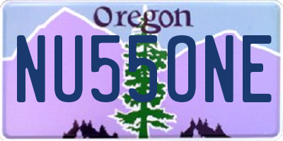 OR license plate NU55ONE