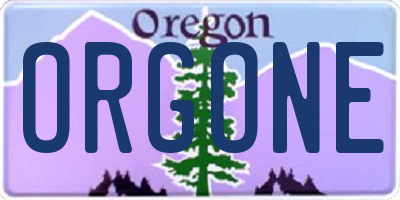OR license plate ORGONE
