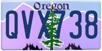 OR license plate QVX738