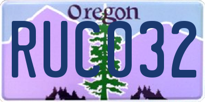OR license plate RUC032