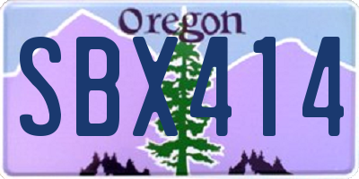 OR license plate SBX414