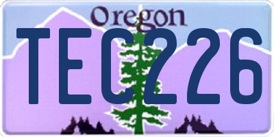 OR license plate TEC226