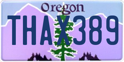 OR license plate THAX389