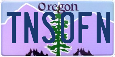 OR license plate TNSOFN