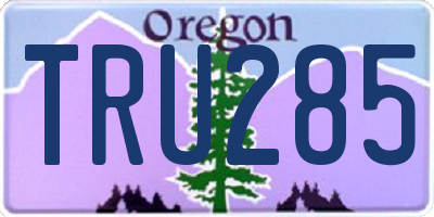 OR license plate TRU285