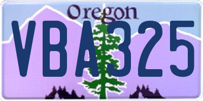 OR license plate VBA325